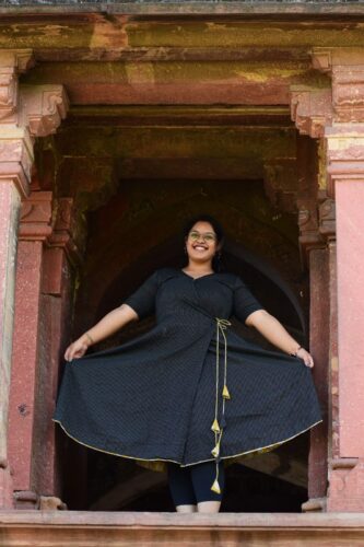 Black Kantha Wrap Dress photo review