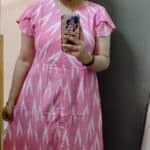 Pink Ikat Halter Long Dress photo review