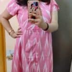 Pink Ikat Halter Long Dress photo review